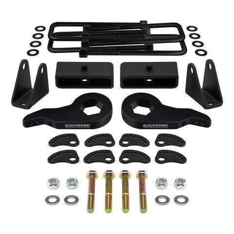 2001-2010 Chevrolet Silverado 3500 Full Lift Kit Includes Camber/Caster Alignment Kit + Shock Extenders-Suspension Lift Kits-Supreme Suspensions®-Supreme Suspensions®
