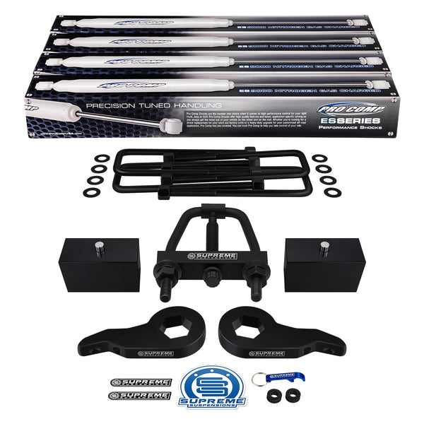 1999-2007 (classique) Chevy Silverado 1500 Kit de levage à suspension complète avec outil et amortisseurs Pro Comp étendus 4WD 4x4