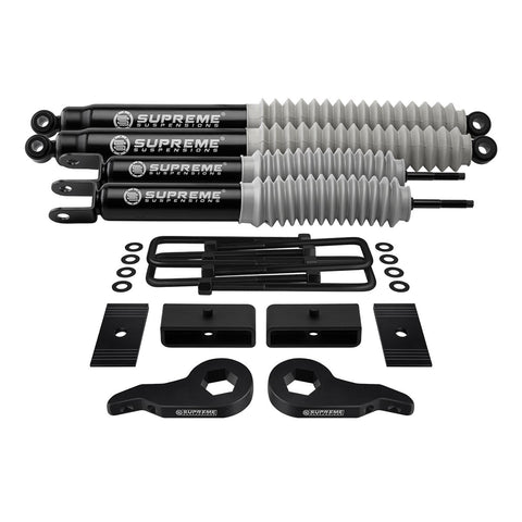 1999-2007 GMC Sierra 1500 4WD Full Suspension Lift Kit with Axle Shims & MAX Performance Shocks-Suspension Lift Kits-Supreme Suspensions®-Supreme Suspensions®