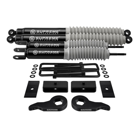 1999-2007 Chevrolet Silverado 1500 4WD Full Suspension Lift Kit with Axle Shims & MAX Performance Shocks-Suspension Lift Kits-Supreme Suspensions®-Supreme Suspensions®