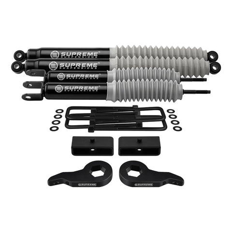 1999-2007 GMC Sierra 1500 4WD Full Suspension Lift Kit with MAX Performance Shocks-Suspension Lift Kits-Supreme Suspensions®-1" - 3"-1.5"-Supreme Suspensions®
