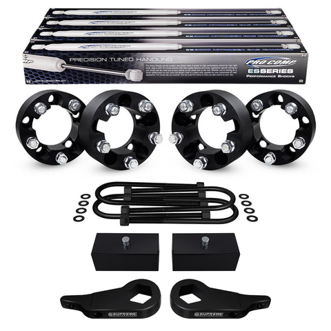 1998-2012 Ford Ranger Full Suspension Lift Kit, Extended Pro Comp Shocks & Wheel Spacers 4WD-Suspension Lift Kits-Pro Comp and Supreme Suspensions-Black-1" - 3"-1"-Supreme Suspensions®