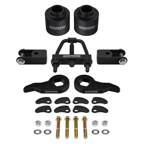 le kit de levage complet Chevrolet suburban 1500 2000-2006 comprend un outil de torsion + des rallonges d'amortisseur + un kit d'alignement de carrossage/roulette