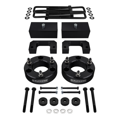 2007-2018 Chevy Silverado 1500 4WD طقم رفع التعليق الكامل مع فواصل إسقاط تفاضلي - أطقم رفع التعليق - تعليق علوي® - أسود - 3.5 "- 2" - نظام التعليق الفائق®