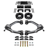 kit de levage à suspension complète GMC Sierra 1500 2007-2018 avec bras de commande supérieurs Uni-Ball et kit de réglage et de verrouillage du carrossage/roulette