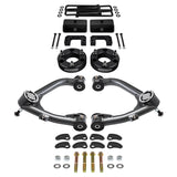 kit de levage à suspension complète GMC Sierra 1500 2007-2018 avec bras de commande supérieurs Uni-Ball et kit de réglage et de verrouillage du carrossage/roulette