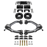 kit de levage à suspension complète Chevrolet Silverado 1500 2007-2018 avec bras de commande supérieurs Uni-Ball et kit de réglage et de verrouillage du carrossage/roulette