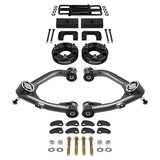 kit de levage à suspension complète GMC Sierra 1500 2007-2018 avec bras de commande supérieurs Uni-Ball et kit de réglage et de verrouillage du carrossage/roulette