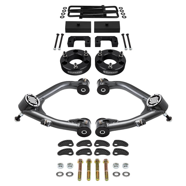 2007-2018 GMC Sierra 1500 Full Suspension Lift Kit with Uni-Ball Upper Control Arms and Camber/Caster Adjusting & Lock-Out Kit