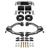 kit de levage à suspension complète Chevrolet Silverado 1500 2007-2018 avec bras de commande supérieurs Uni-Ball et kit de réglage et de verrouillage du carrossage/roulette