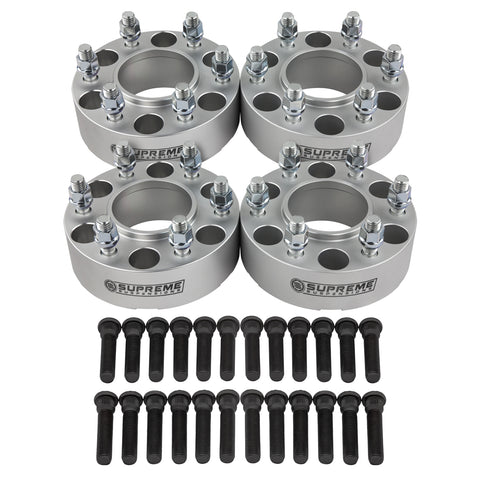 1995-2020 Toyota Tacoma PreRunner 4WD 6x139,7 Hub Centric Wheel Spacers 106mm Center Bore & 3/4" Longer Back Wheel Dubbs-Wheel Spacers & Adapters-Supreme Suspensions®-Silver-(x4) Piece-1.5" Spacers-Supreme®