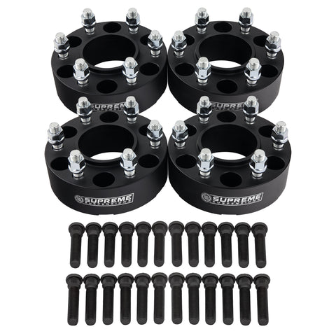2000-2006 Toyota Tundra 6x139.7 Hub Centric Wheel Spacers 106mm Center Bore & 3/4" Longer Wheel Studs 2WD 4WD-Wheel Spacers & Adapters-Supreme Suspensions®-Black-(x4) Piece-1.5" Spacer-Supreme Suspensions®