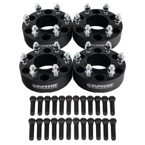 1995-2020 Toyota Tacoma PreRunner 4WD 6x139.7 Hub Centric Wheel Spacers 106mm Center Bore & 3/4" Longer Rear Wheel Dubbs-Wheel Spacers & Adapters-Supreme Suspensions®-Black-(x4) Piece-1.5" Spacer-Supreme