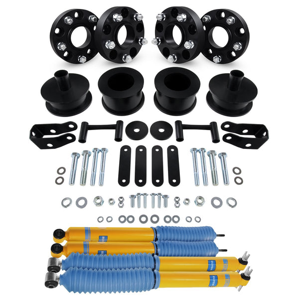 kit de levage d'entretoise à bobine complète Jeep Wrangler JK 2007-2015, amortisseurs Bilstein et entretoises de roue