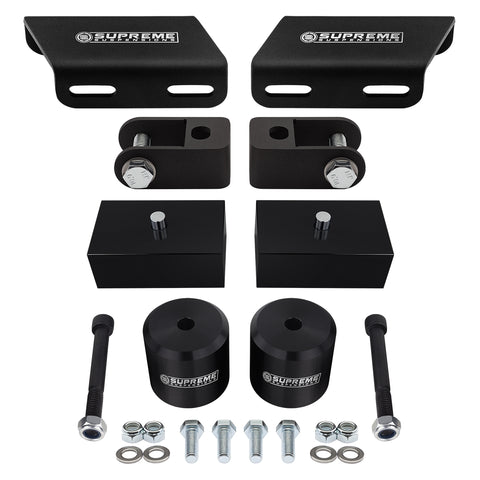 2008-2023 Ford F350 Super Duty Full Suspension Lift Kit, Front Shock Extenders & Sway Bar Drop Bracket 4WD-Suspension Lift Kits-Supreme Suspensions®-Black-1.5"-1"-Supreme Suspensions®