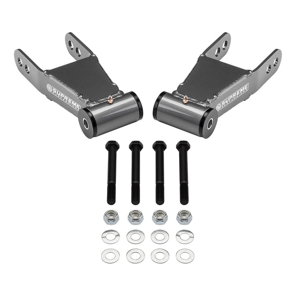 2004-2014 Ford F-150 2WD 4WD Double-Sided Reinforced Extended Length Shackles for 1" or 2" Rear Drop