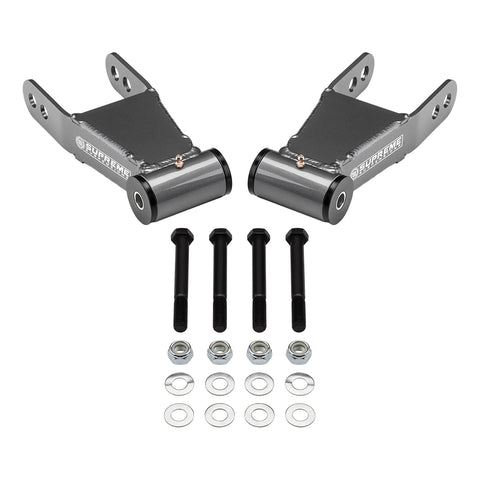 2004-2014 Ford F-150 2WD 4WD Double-Sided Reinforced Extended Length Shackles for 1" or 2" Rear Drop-Suspension Lift Kits-Supreme Suspensions®-Supreme Suspensions®