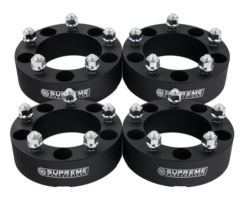 1966-1996 Ford Bronco 2" Lug Centric Wheel Spacers 2WD 4WD-Wheel Spacers & Adapters-Supreme Suspensions®-Black-(x4) Piece-Supreme Suspensions®