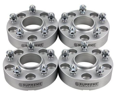 2014–2021 Jeep Cherokee KL 1" Hub Centric Wheel Spacers 2WD 4WD-Wheel Spacers & Adapters-Supreme Suspensions®-Silver-(x4) Piece-Supreme Suspensions®
