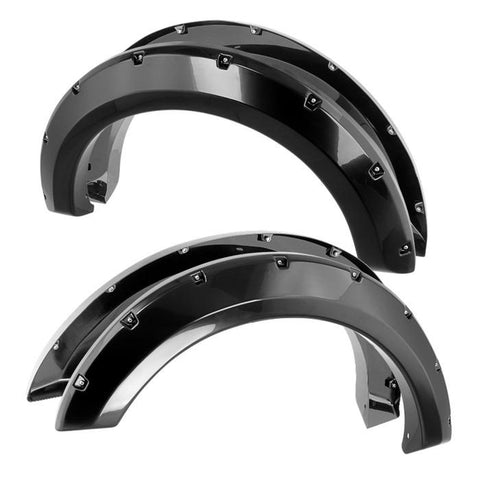 2009-2014 Ford F150 4st påskruvad nitstil Spyder Fender Flares-Fender Flares-Spyder-Slät svart-Supreme Suspensions®