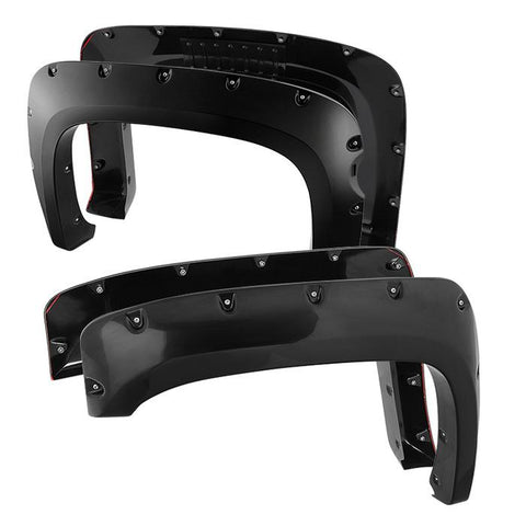 2007-2013 Chevy Silverado 4st påskruvad nitstil Spyder Fender Flares-Fender Flares-Spyder-Short Bed-Smooth Black-Supreme Suspensions®