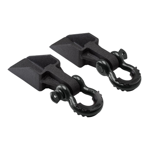 2007-2021 Toyota Tundra Front Shackle Mount Recovery Brackets med 3/4" D Ring Shackles Set-Recovery-Supreme Suspensions®-Black-Supreme Suspensions®