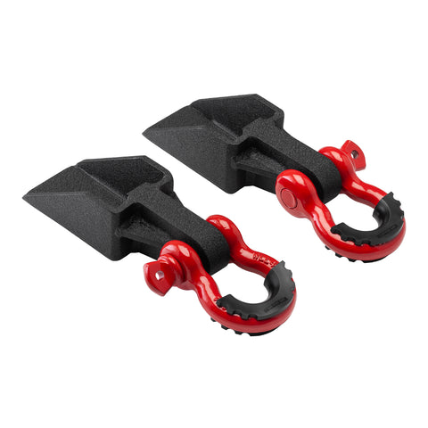 2007-2021 Toyota Tundra Front Shackle Mount Recovery Brackets med 3/4" D Ring Shackles Set-Recovery-Supreme Suspensions®-Red-Supreme Suspensions®