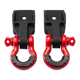 2007-2021 Toyota Tundra Front Shackle Mount Recovery Brackets with 3/4" D Ring Shackles Set