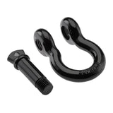 Supreme Suspensions® Bergungs-Abschleppgurt-Set + robuster 3/4-Zoll-D-Ring-Ankerschäkel mit 7/8-Zoll-Sicherheitsschraubstift – glänzend schwarz