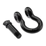 Supreme Suspensions® Recovery Tow Strap Kit + Heavy-Duty 3/4" D Ring Anchor Shackle w/ 7/8" Security Screw Pin - Gloss Black