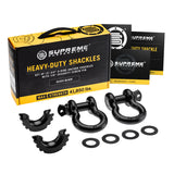 2017-2019 Ford F-250 Super Duty Front Shackle Mount Recovery Brackets with 3/4" D-Ring Shackles Set