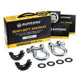 2017-2019 Ford F-350 Super Duty Front Shackle Mount Recovery Brackets with 3/4" D-Ring Shackles Set