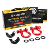 2017-2019 Ford F-350 Super Duty Front Shackle Mount Recovery Brackets with 3/4" D-Ring Shackles Set