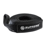 Supreme Suspensions® Bergungs-Abschleppgurt-Set + robuster 3/4-Zoll-D-Ring-Ankerschäkel mit 7/8-Zoll-Sicherheitsschraubstift – glänzend schwarz