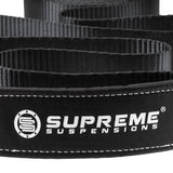 Supreme Suspensions® Recovery-sleepriemset + robuuste 3/4" D-ringankerbeugel met 7/8" veiligheidsschroefpin - glanzend zwart