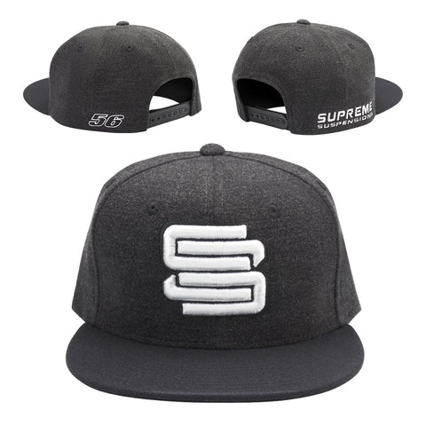 Supreme suspensions® grått på grått tvåfärgat premium snapback race hat-kläder-supreme suspensions®-supreme suspensions®