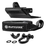 Supreme Suspensions® Multi-Function Hitch Receiver Skid Plate with 3/4" D Ring Shackle & 30' Recovery Tow Strap