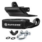 Supreme Suspensions® multifunksjonsfeste-mottakerplate med 3/4" D-ringsjakkel og 30' gjenopprettingsstropp