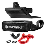 Supreme Suspensions® Multi-Function Hitch Receiver Skid Plate with 3/4" D Ring Shackle & 30' Recovery Tow Strap