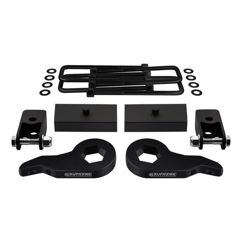 2003-2017 GMC Savana AWD Full Suspension Lift Kit with Rear Shock Mount Extenders (Square Bend U-Bolts)-Suspension Lift Kits-Supreme Suspensions®-Adjustable Up To 2.5"-1"-Supreme Suspensions®