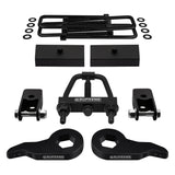 2003-2017 Chevrolet Express AWD Full Suspension Lift Kit with Rear Shock Mount Extenders and Tool (Square Bend U-Bolts)