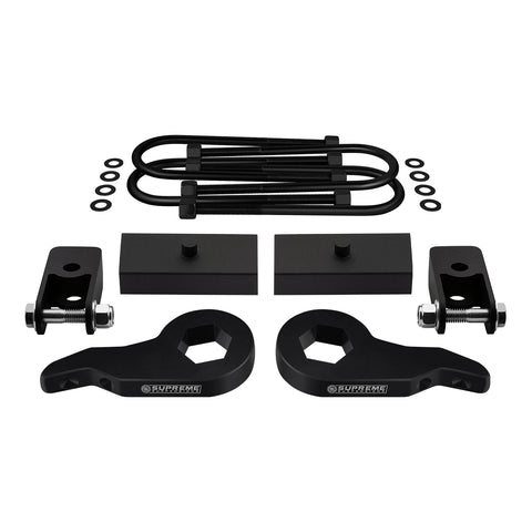 2003-2017 Chevrolet Express 4WD Full Suspension Lift Kit with Rear Shock Mount Extenders (Round Bend U-Bolts)-Suspension Lift Kits-Supreme Suspensions®-Adjustable Up To 2.5"-1"-Supreme Suspensions®