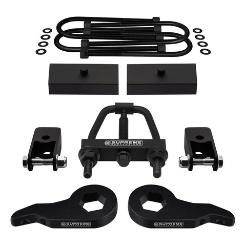 2003-2017 GMC Savana 4WD Full Suspension Lift Kit with Rear Shock Mount Extenders And Tool (Round Bend U-Bolts)-Suspension Lift Kits-Supreme Suspensions®-Adjustable Up To 2.5"-1"-Supreme Suspensions®