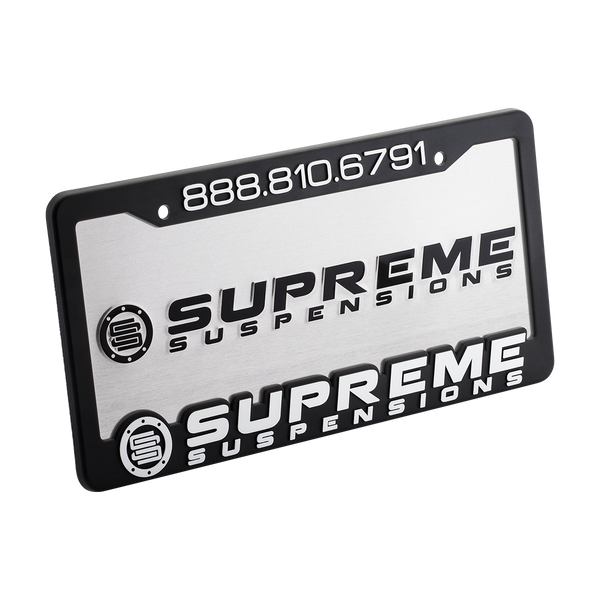 Supreme Suspensions® Aluminium-Nummernschild mit Rahmen