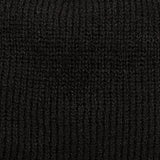 Supreme Suspensions® Strickmütze in Schwarz mit weißem gesticktem Logo und erhöhtem Bündchen