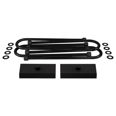 2003-2012 Dodge Ram 3500 4WD [4" Rear Axle] Rear Lift Blocks with Round Bend U-Bolts-Suspension Lift Kits-Supreme Suspensions®-Non-Overloads-1" Lift Blocks-Supreme Suspensions®