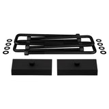 2011-2019 Chevrolet Silverado 3500HD Rear Lift Blocks with Square U-bolts 3/4th Axle Alignment Pins