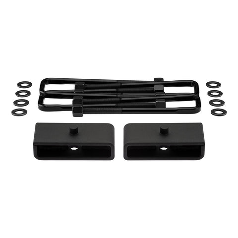 2019-2023 Chevrolet Silverado 3500HD Rear Suspension Lift Blocks with Premium Forged Flat Top U-Bolts 2WD 4WD-Suspension Lift Kits-Supreme Suspensions®-Regular Leaf Spring Pack-1.5"-Supreme Suspensions®