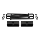 2000-2010 Chevrolet Silverado 3500HD 2WD 4WD Rear Lift Blocks with Premium Forged Flat Top U-Bolts