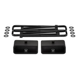 2000-2010 Chevrolet Silverado 3500HD 2WD 4WD Rear Lift Blocks with Premium Forged Flat Top U-Bolts